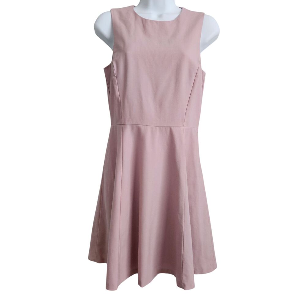 Theory Tillora Mini Dress Womens 2 Pale Pink Virgin Wool Sleeveless Matte - Picture 2 of 9